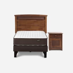 Cama Europea New Ergo T 1 Plaza x 2.00 mt + Respaldo + 1 Velador Veneto