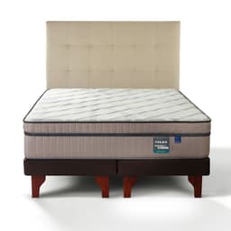 Cama Europea Maximo Cobre King x 2.00mt Base Dividida + Respaldo Design Crudo