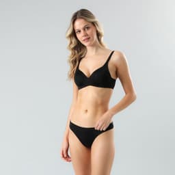 Sosten Liso Arco Silicona Mujer Negro 34B
