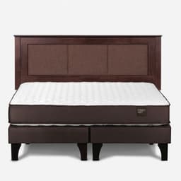 Cama Europea New Ergo T 2 Plazas x 2.00 mt Base Dividida + Respaldo Rachel Chocolate