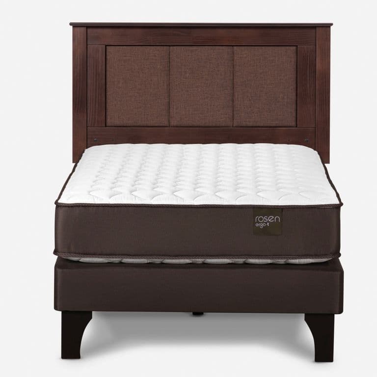 Cama Europea New Ergo T 1.5 Plazas x 2.00 mt + Respaldo Rachel Chocolate