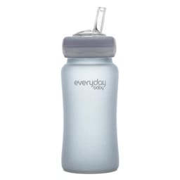 Mamadera De Vidrio Recubierto De Silicona Con Bombilla 240ml Gris
