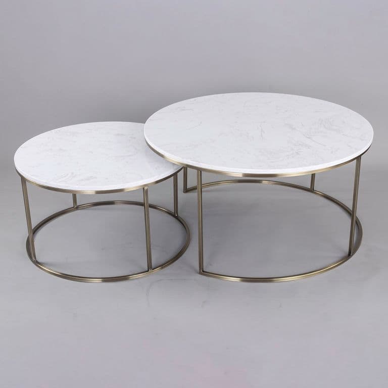 Set Mesas 90 Cm Diametro Bronce