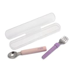 Set Cuchara Y Tenedor Desmontable Rosado Morado