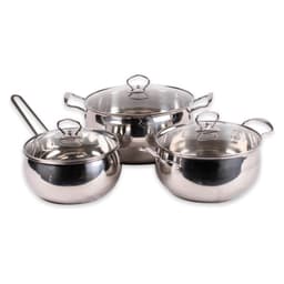 Bateria Acero Inoxidable 6 Piezas C/Tapa Vidrio Amsterdam