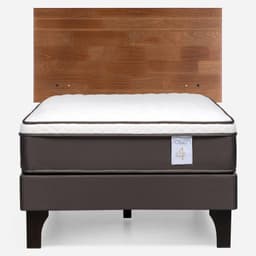 Cama Europea New Style 4 Plus Plus 1.5 Plazas x 2.00 mt + Respaldo Tabor Caramelo