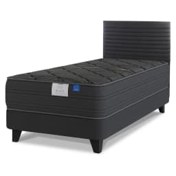 Cama Europea Black 1.5 Plazas x 2.00mt + Respaldo Modern
