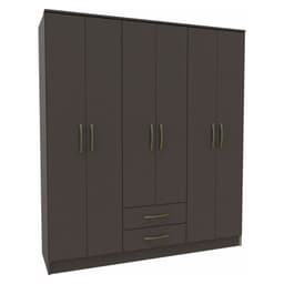 Closet Pequim 6 Puertas 2 Cajones Negro