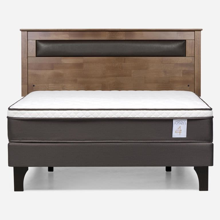 Cama Europea New Style 4 Plus Plus 2 Plazas x 2.00 mt Base Normal + Respaldo Ferrara Taffy