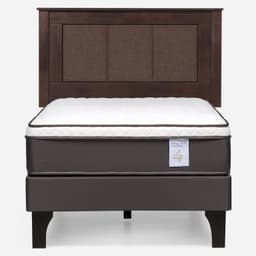 Cama Europea New Style 4 Plus Plus 1.5 Plazas x 2.00 mt + Respaldo Rachel Chocolate