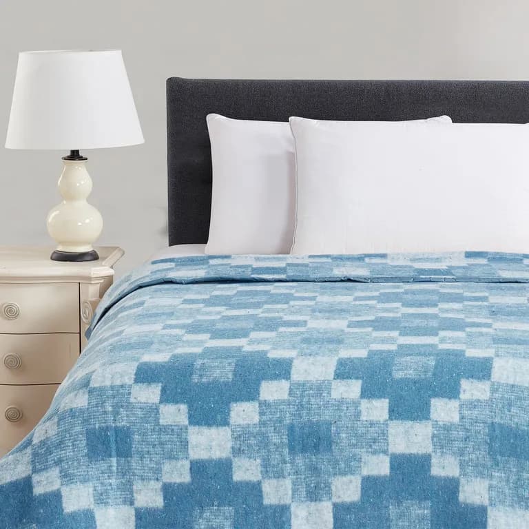 Frazada Jacquard Celeste 1 PLAZA