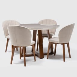 Comedor Bennet 1.15 Red Ow + 4 Sillas Alba Nat
