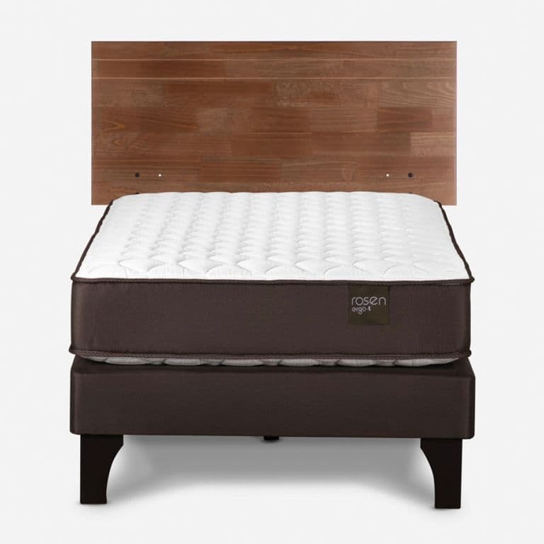 Cama Europea New Ergo T 1 Plaza x 2.00 mt + Respaldo Tabor Caramelo