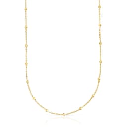 Gargantilla Con Bano De Oro De 18 Kt Sobre Plata Con Bolas Intercaladas Basics