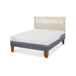 Cama Europea Excellence Plus 2 Plazas x 2.00 mt base normal + Respaldo Dublin Alpino