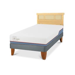 Cama Europea Excellence Plus 1.5 Plazas x 2.00 mt + Respaldo Dublin Mostaza