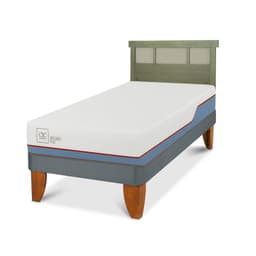 Cama Europea Excellence Plus 1.5 Plazas x 2.00 mt + Respaldo Dublin Olivo