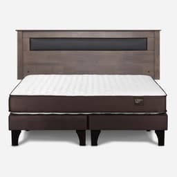 Cama Europea New Ergo T King x 2.00 mt Base Dividida + Respaldo Ferrara Gris