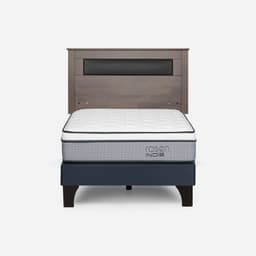 Cama Europea Indie 1.5 Plazas x 2.00 mt + Respaldo Ferrara Gris