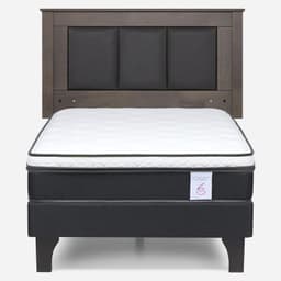 Cama Europea New Style 6 1.5 Plazas x 2.00 mt + Respaldo Rachel Gris