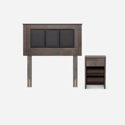 Set Muebles Rachel 1.5 Plazas Chocolate Gris