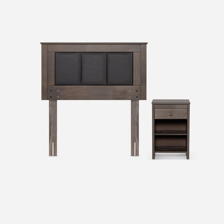 Set Muebles Rachel 1.5 Plazas Chocolate Gris