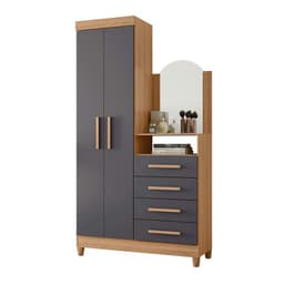 Comoda Capri 2 Puertas 4 Cajones Gris