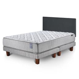 Cama 2 Plazas Hybrid Visco + Respaldo Wall Marengo