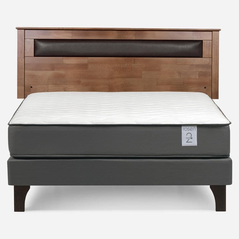 Cama Europea New Style 2 Plus Plus 2 Plazas x 2.00 mt Base Normal + Respaldo Ferrara Taffy