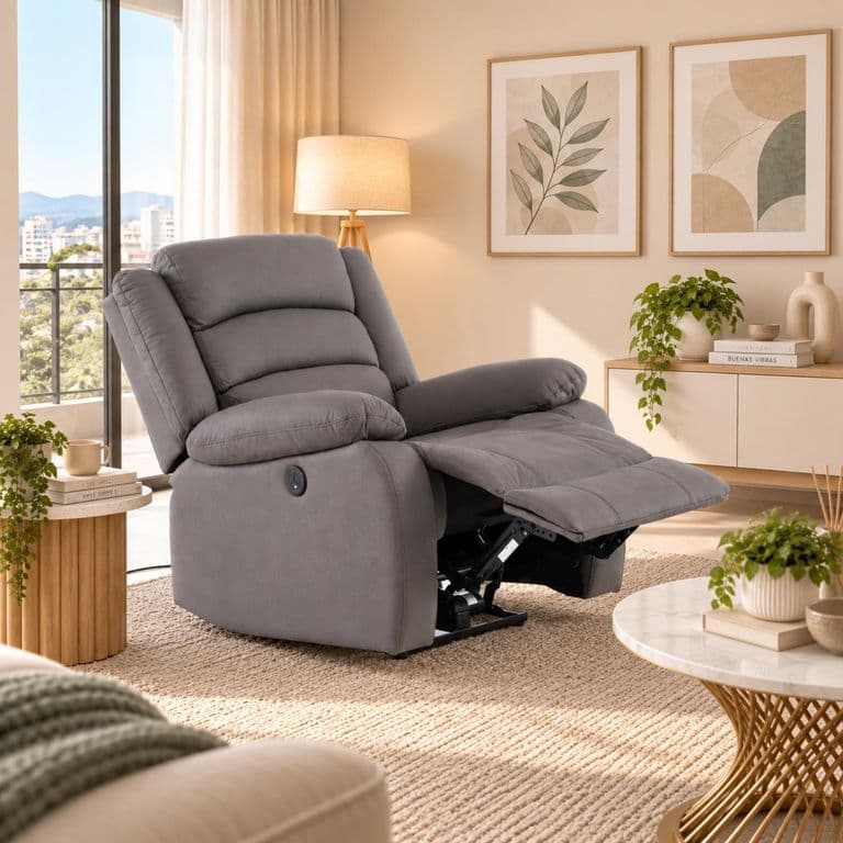 Berger Reclinable Praga Electrico Tela Gris