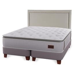 Cama Europea Heritage King x 2.00mt Base Dividida + Respaldo Tachas