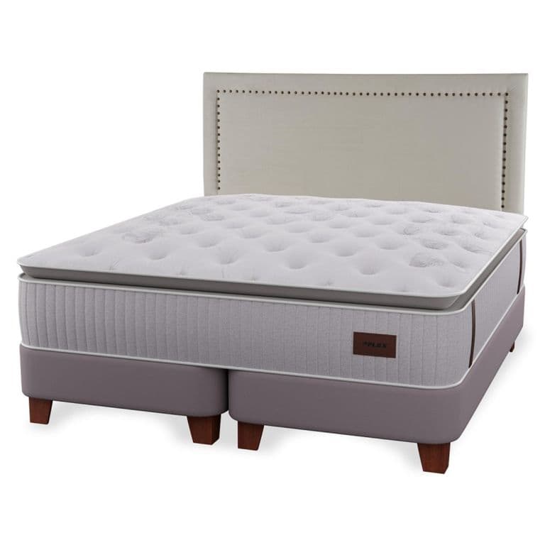 Cama Europea Heritage King x 2.00mt Base Dividida + Respaldo Tachas