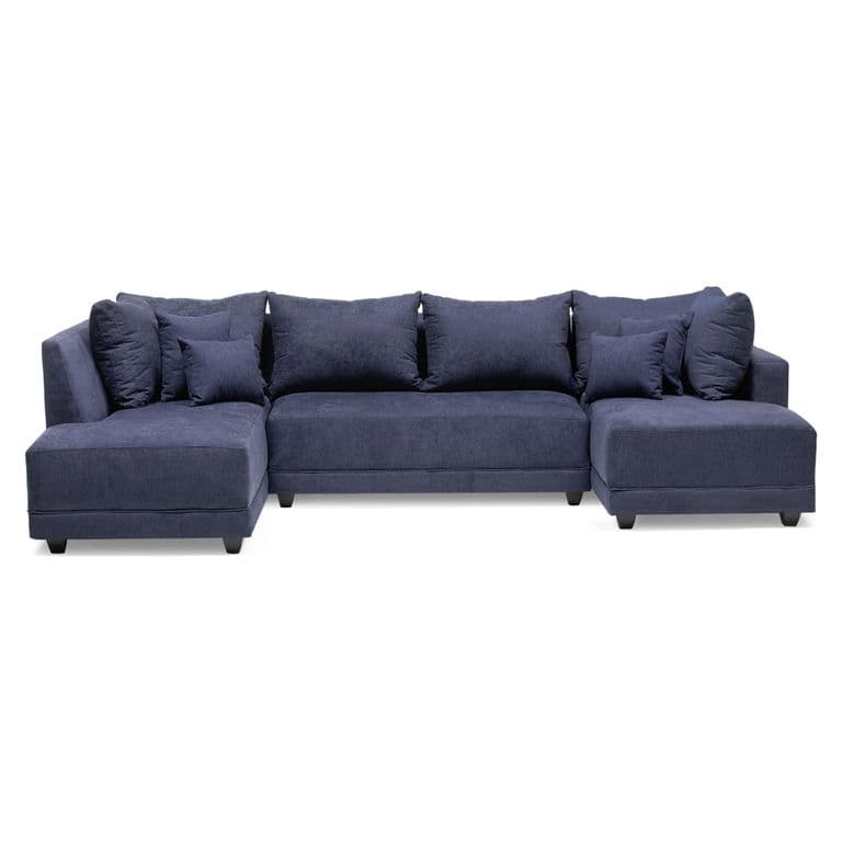 Sofa Seccional Doble Chaise Azul