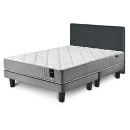 Cama Europea Calm 2 Plazas+ Respaldo Kir Marengo