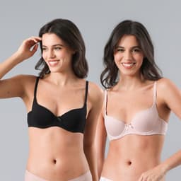 Pack De 2 Sostenes Copa Lightly Lined Mujer Negro 32A
