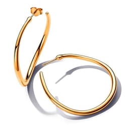 Aretes De Aro Abiertos De 42 Mm Forma Organica Mujer
