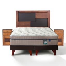 Cama Europea Maximo Cobre King x 2.00mt Base Dividida + Respaldo + 2 Veladores Colonia