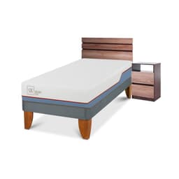 Cama Americana Excellence Plus 1 Plaza x 2.00 mt + Respaldo + 1 Velador Ares