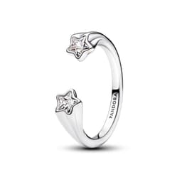 Anillo Abierto Estrellas Fugaces Mujer Gris 50