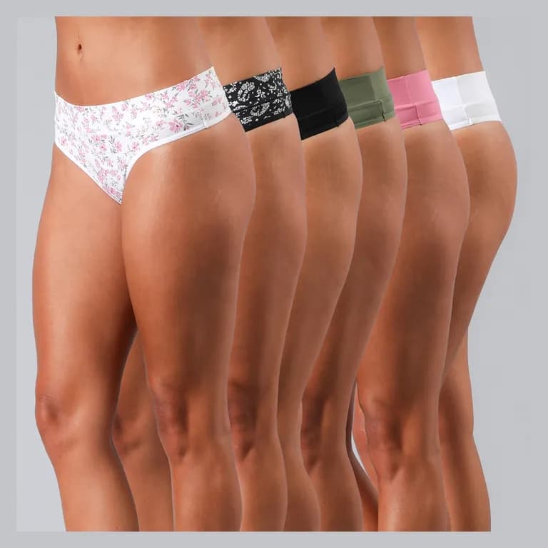 Pack 6 Culotte Algodon Print Mujer Blanco S
