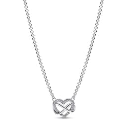 Collar Corazon Infinito De Plata Mujer Plateado