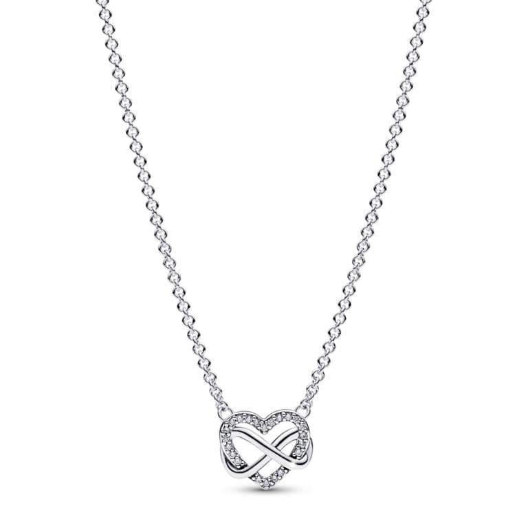 Collar Corazon Infinito De Plata Mujer Plateado