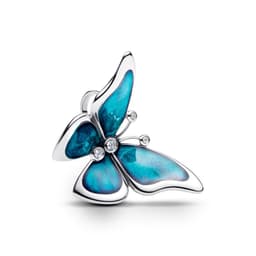 Charm Mariposa Grande De Plata Mujer