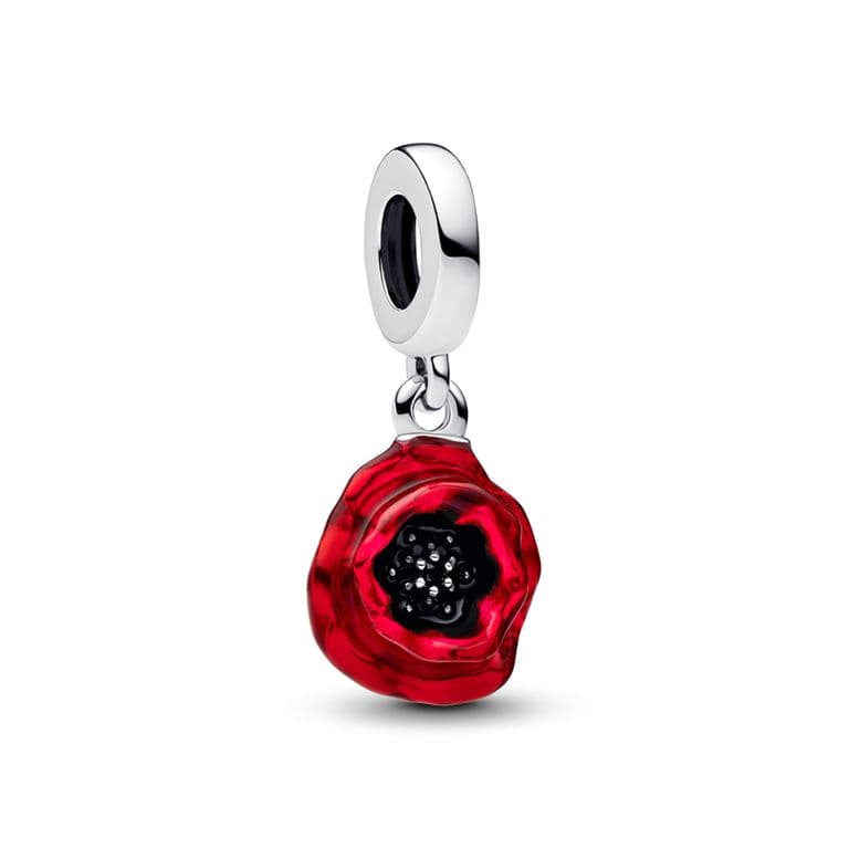 Charm Colgante Flor Roja Mujer