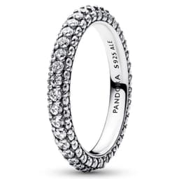 Anillo Fila De Plata Mujer Plata 50