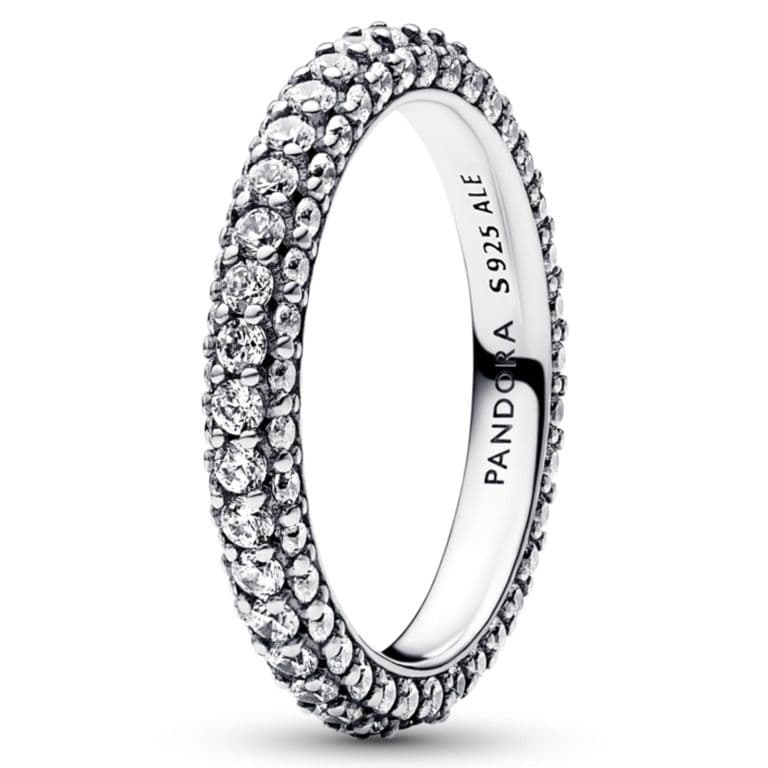 Anillo Fila De Plata Mujer Plata 50