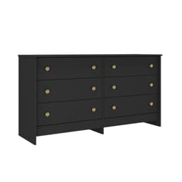 Comoda Duplex 6 Cajones Negro
