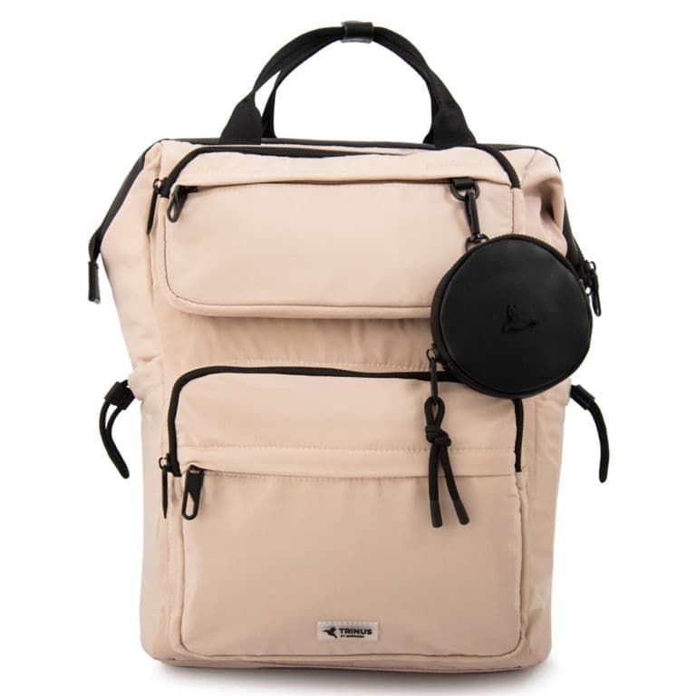 Mochila Con Colgante Pilar Mujer Beige