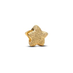 Mini Charm Estrella Con Textura Dorado Mujer