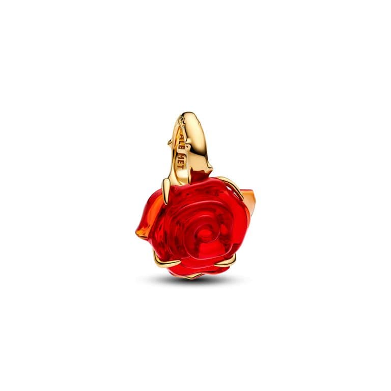 Charm Colgante Rosa Encantada De La Bella Y La Bestia De Disney Mujer